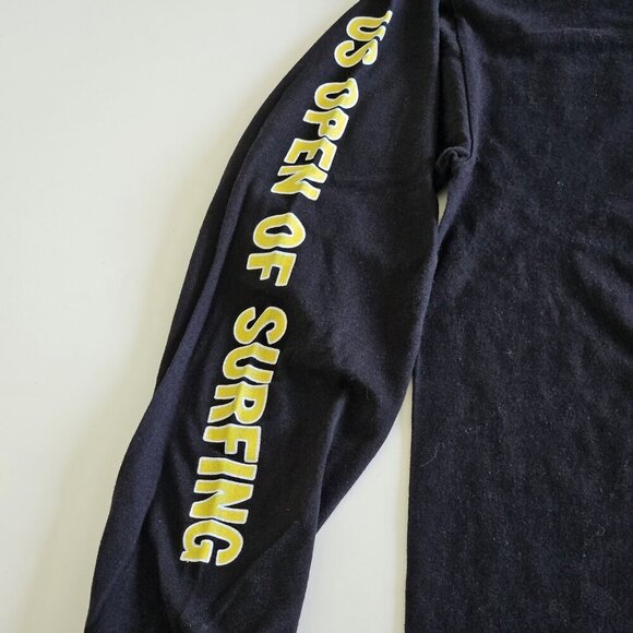 Vans T Shirt Mens M Black Graphic Print LS Cotton US Open Of Surfing Streetwear - Picture 10 of 14